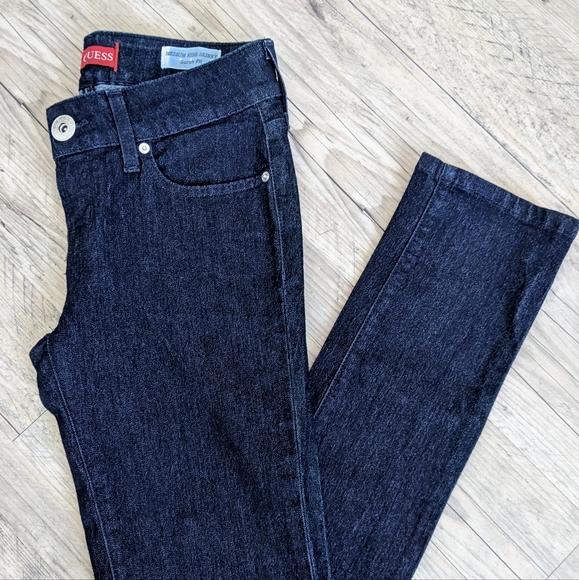 Guess Denim - Guess Medium Rise Skinny Sarah Fit Dark Wash Jeans